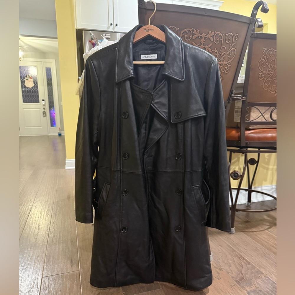 Calvin Klein black leather XL jacket
